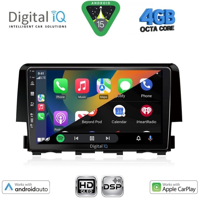 DIGITAL IQ BXF 16191_CPAA (9inc) MULTIMEDIA TABLET for HONDA CIVIC mod. 2016-2021