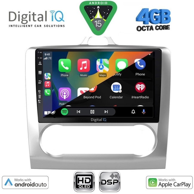 DIGITAL IQ BXF 16156SL_CPAA CLIMA (9inc) MULTIMEDIA TABLET for FORD FOCUS mod. 2005-2012 (SILVER)