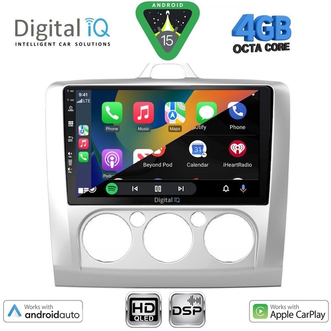 DIGITAL IQ BXF 16156SL_CPAA A/C (9inc) MULTIMEDIA TABLET for FORD FOCUS mod. 2005-2012 (SILVER)
