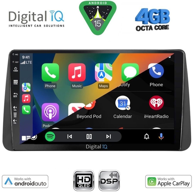 DIGITAL IQ BXF 16149_CPAA DASH (9inc) MULTIMEDIA TABLET for FIAT TIPO mod. 2018-2023