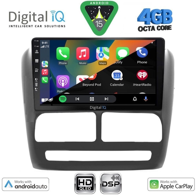 DIGITAL IQ BXF 16137_CPAA (9inc) MULTIMEDIA TABLET for FIAT DOBLO mod. 2010-2015