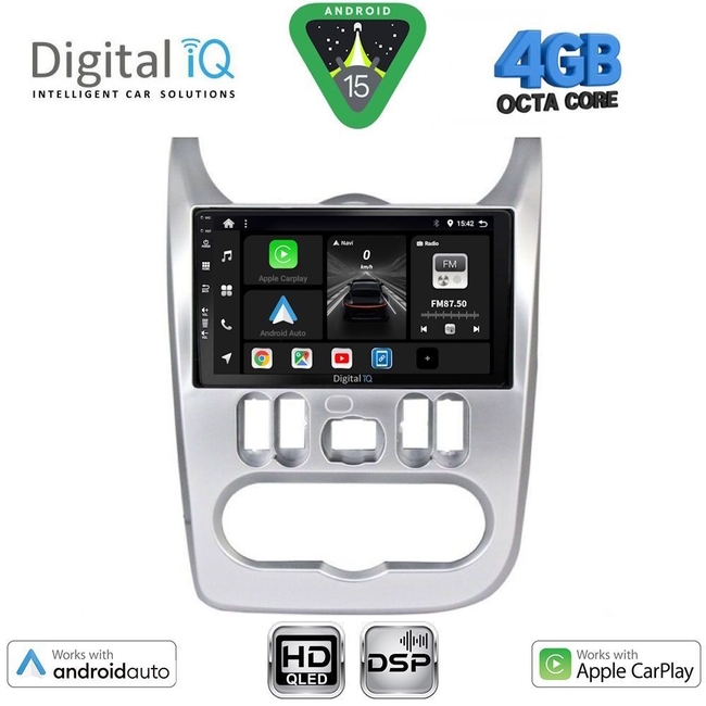 DIGITAL IQ BXF 16101SL_CPAA (9inc) MULTIMEDIA TABLET for DACIA DUSTER – LOGAN – SANDERO mod. 2006-2012 (SILVER)