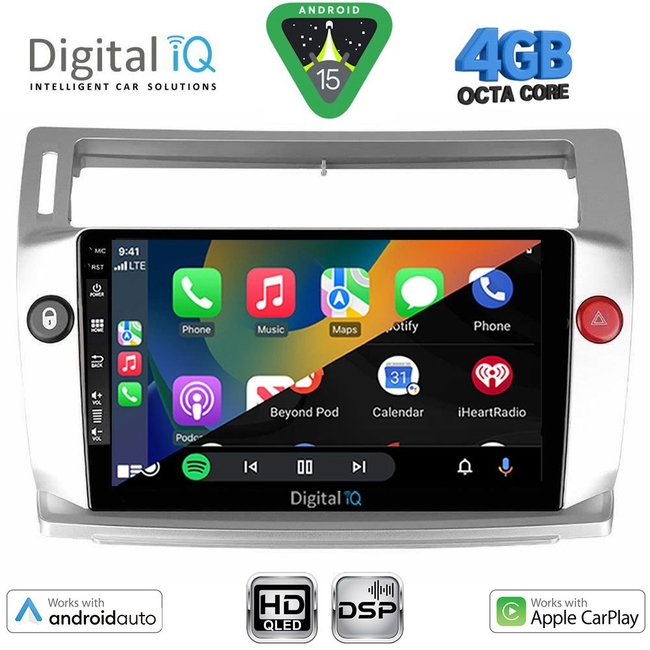 DIGITAL IQ BXF 16084SL_CPAA (9inc) MULTIMEDIA TABLET for CITROEN C4  mod. 2004-2011 (SILVER)
