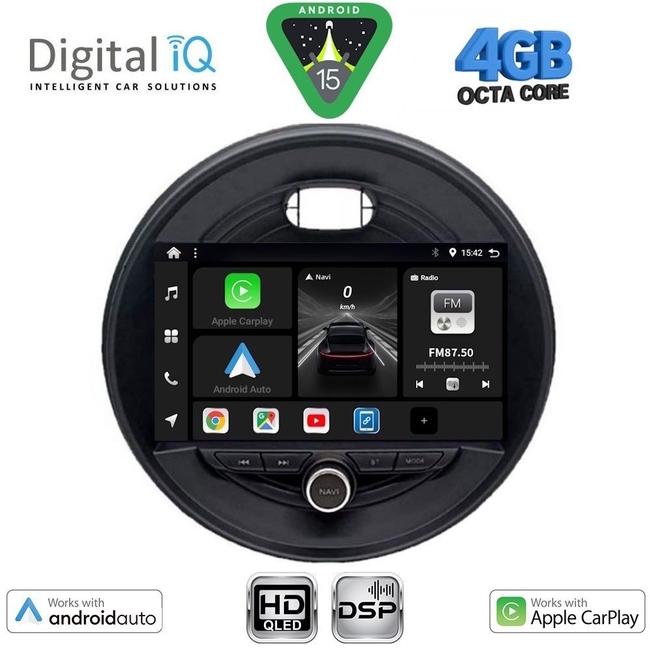 DIGITAL IQ BXF 16066_CPAA (9inc) MULTIMEDIA TABLET for MINI COOPER (F55-56-F57) mod. 2015-2024 - CLUBMAN (F54) mod. 2015-2024 - ROADSTER (F59) mod. 2014-2024 - COUNTRYMAN (F60) mod. 2016-2024