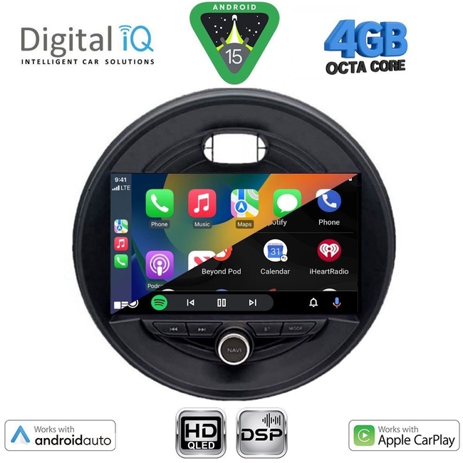 DIGITAL IQ BXF 16066_CPAA (9inc) MULTIMEDIA TABLET for MINI COOPER (F55-56-F57) mod. 2015-2024 - CLUBMAN (F54) mod. 2015-2024 - ROADSTER (F59) mod. 2014-2024 - COUNTRYMAN (F60) mod. 2016-2024
