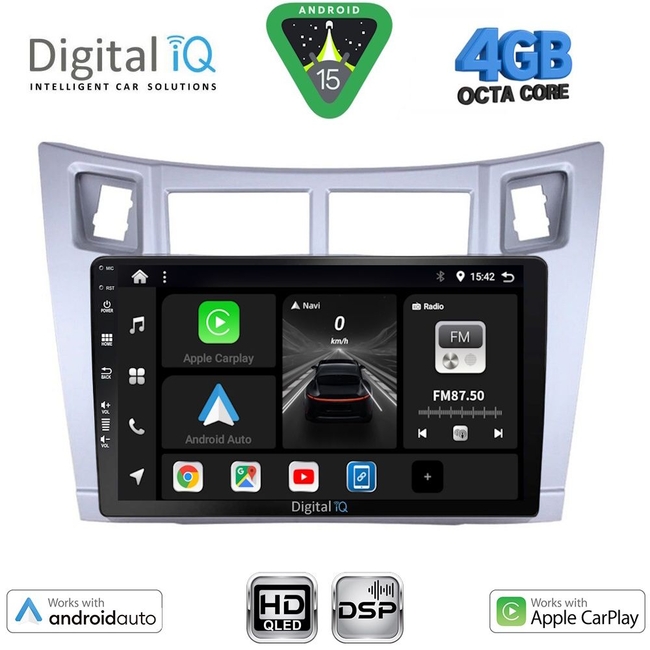 DIGITAL IQ BXF 16736SL_CPAA (9inc) MULTIMEDIA TABLET for TOYOTA YARIS mod. 2006-2011 (SILVER)