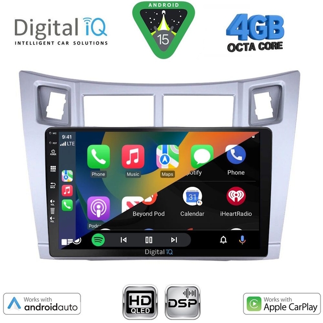 DIGITAL IQ BXF 16736SL_CPAA (9inc) MULTIMEDIA TABLET for TOYOTA YARIS mod. 2006-2011 (SILVER)