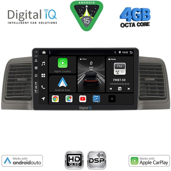 DIGITAL IQ BXF 16712GR_CPAA (9inc) MULTIMEDIA TABLET for TOYOTA COROLLA mod. 2001-2006 (GREY)