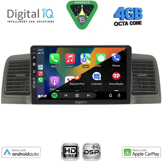DIGITAL IQ BXF 16712GR_CPAA (9inc) MULTIMEDIA TABLET for TOYOTA COROLLA mod. 2001-2006 (GREY)