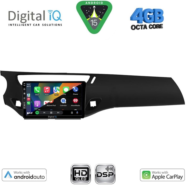 DIGITAL IQ BXF 16092BL_CPAA (9inc) MULTIMEDIA TABLET for CITROEN C3 - DS3 mod. 2009-2016 (BLACK)