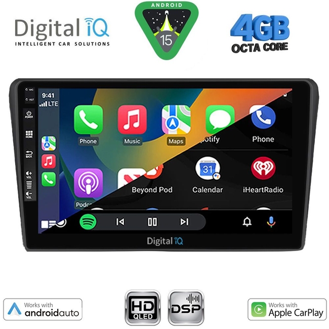 DIGITAL IQ BXF 16704BL_CPAA (9inc) MULTIMEDIA TABLET for TOYOTA AVENSIS (T25) mod. 2003-2009 (BLACK)