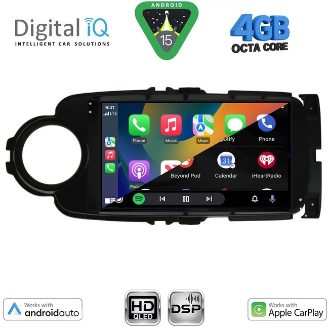DIGITAL IQ BXF 16737BL_CPAA (9inc) MULTIMEDIA TABLET for TOYOTA YARIS mod. 2011-2015 (BLACK)