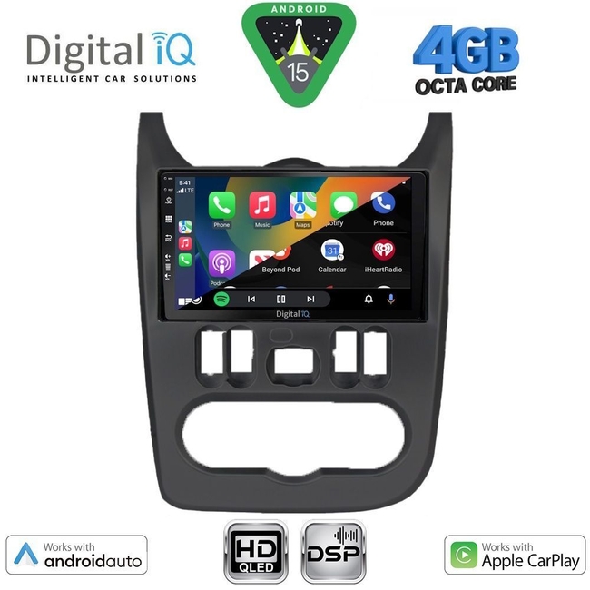 DIGITAL IQ BXF 16101BL_CPAA (9inc) MULTIMEDIA TABLET for DACIA DUSTER – LOGAN – SANDERO mod. 2006-2012 (BLACK)
