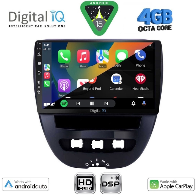 DIGITAL IQ BXF 16707_CPAA (10inc) MULTIMEDIA TABLET for CITROEN C1-PEUGEOT 107-TOYOTA AYGO mod. 2005-2014