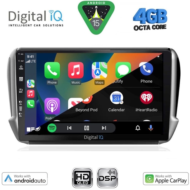 DIGITAL IQ BXF 16508_CPAA (10inc) MULTIMEDIA TABLET for PEUGEOT 208-2008 mod. 2012-2021