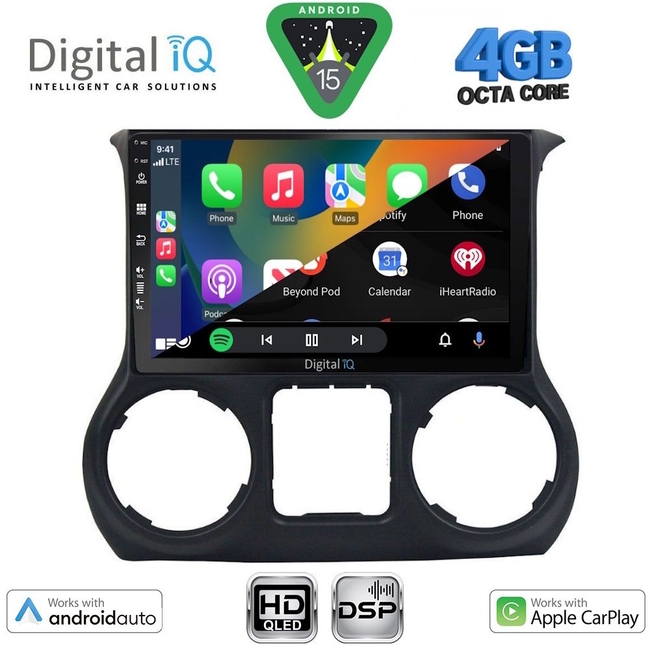 DIGITAL IQ BXF 16296_CPAA (10inc) MULTIMEDIA TABLET for JEEP WRANGLER mod. 2014-2017