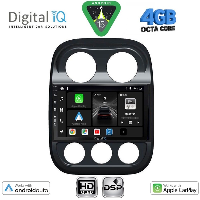 DIGITAL IQ BXF 16277_CPAA (10inc) MULTIMEDIA TABLET for JEEP COMPASS - PATRIOT mod. 2007-2016