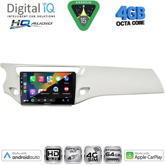 DIGITAL IQ BXK 19092WH_CPAA (9inc) MULTIMEDIA TABLET for CITROEN C3 - DS3 mod. 2009-2016 (WHITE)