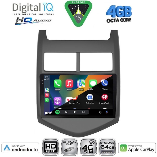 DIGITAL IQ BXK 19074_CPAA (9inc) MULTIMEDIA TABLET for CHEVROLET AVEO mod. 2011-2014