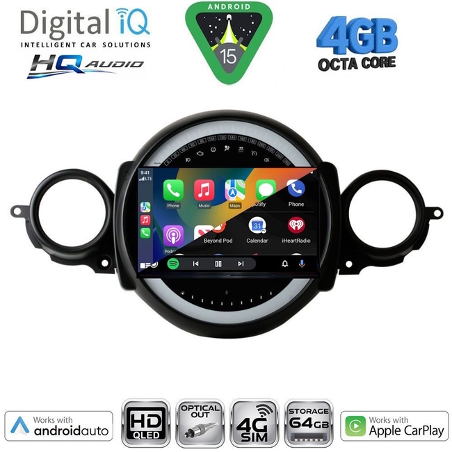 DIGITAL IQ BXK 19064_CPAA (9inc) MULTIMEDIA TABLET for MINI COOPER (R56-R57) mod. 2006-2014 - CLUBMAN (R55) mod. 2007-2014