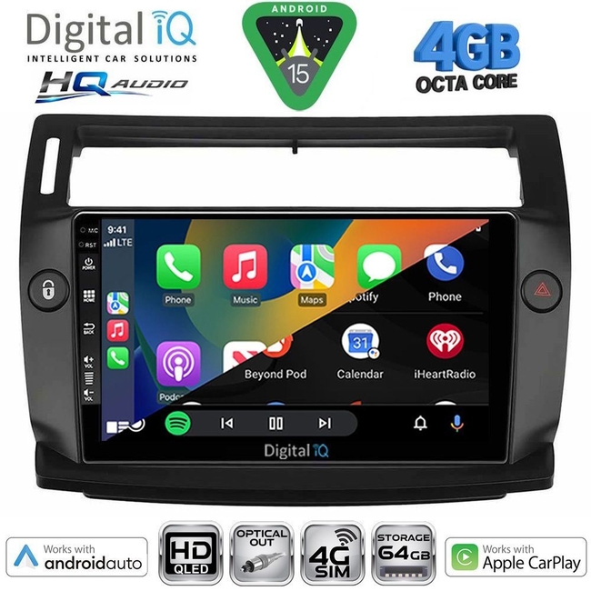 DIGITAL IQ BXK 19084BL_CPAA (9inc) MULTIMEDIA TABLET for CITROEN C4  mod. 2004-2011 (BLACK)