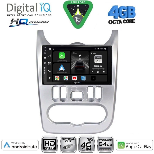 DIGITAL IQ BXK 19101SL_CPAA (9inc) MULTIMEDIA TABLET for DACIA DUSTER – LOGAN – SANDERO mod. 2006-2012 (SILVER)