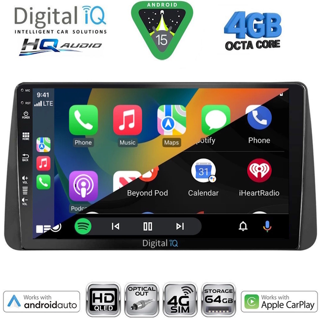 DIGITAL IQ BXK 19149_CPAA DASH (9inc) MULTIMEDIA TABLET for FIAT TIPO mod. 2018-2023