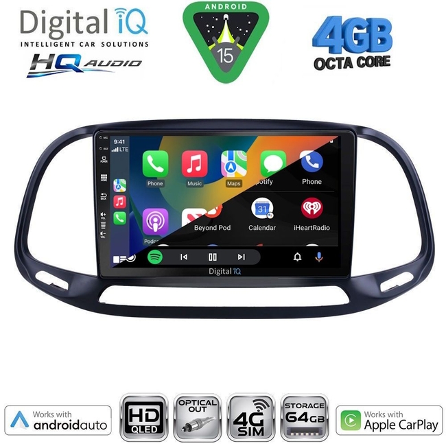 DIGITAL IQ BXK 19138_CPAA (9inc) MULTIMEDIA TABLET for FIAT DOBLO – OPEL COMBO mod. 2015-2018