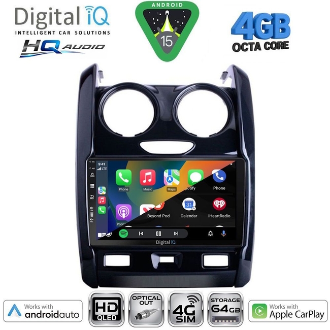 DIGITAL IQ BXK 19101BL_CPAA (9inc) MULTIMEDIA TABLET for DACIA DUSTER – LOGAN – SANDERO mod. 2006-2012 (BLACK)