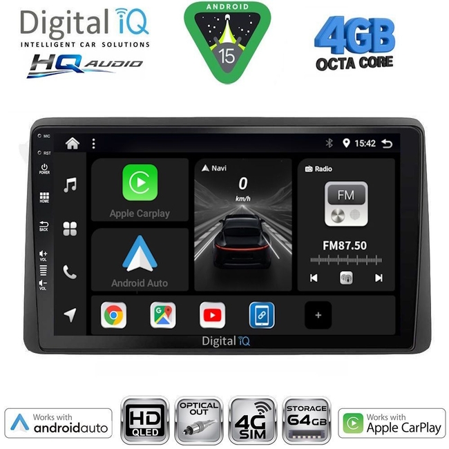 DIGITAL IQ BXK 19101BL_CPAA (9inc) MULTIMEDIA TABLET for DACIA DUSTER – LOGAN – SANDERO mod. 2006-2012 (BLACK)