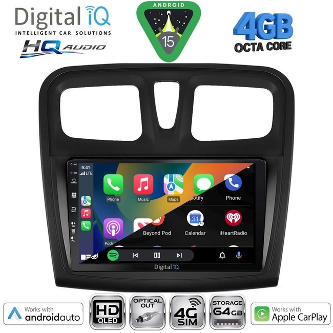 DIGITAL IQ BXK 19101BL_CPAA (9inc) MULTIMEDIA TABLET for DACIA DUSTER – LOGAN – SANDERO mod. 2006-2012 (BLACK)