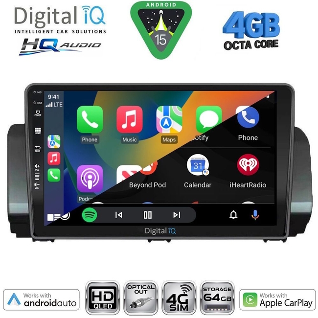 DIGITAL IQ BXK 19101BL_CPAA (9inc) MULTIMEDIA TABLET for DACIA DUSTER – LOGAN – SANDERO mod. 2006-2012 (BLACK)