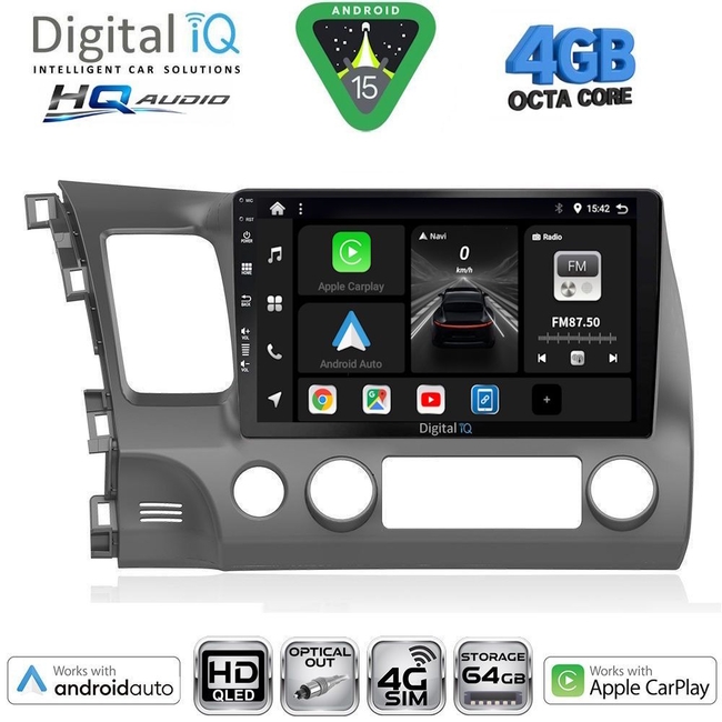 DIGITAL IQ BXK 19188_CPAA (10inc) MULTIMEDIA TABLET for HONDA CIVIC 4D mod. 2006-2012