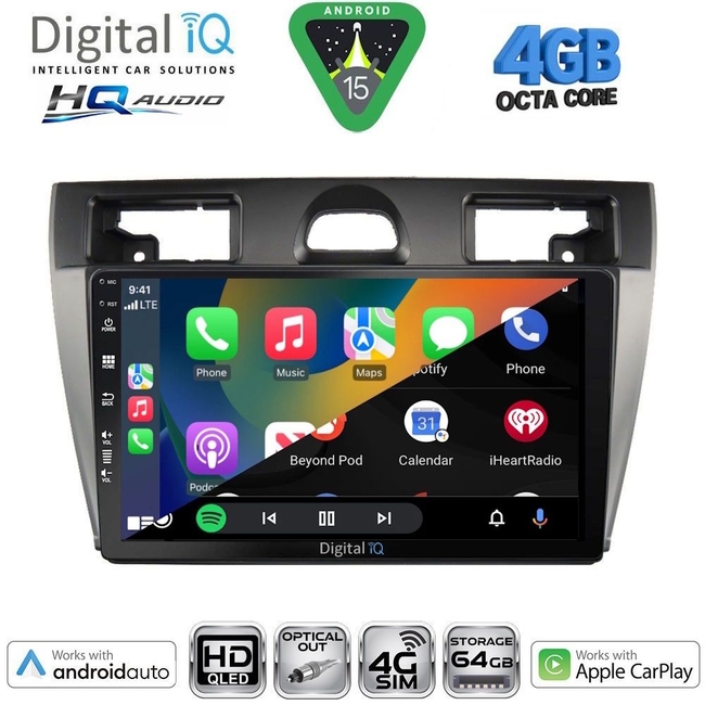 DIGITAL IQ BXK 19153SL_CPAA (9inc) MULTIMEDIA TABLET for FORD FIESTA mod. 2005-2008 (SILVER)