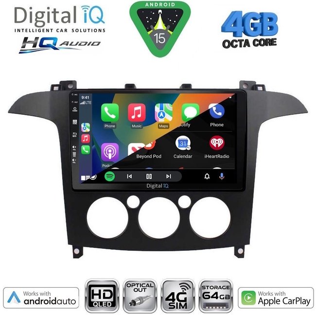DIGITAL IQ BXK 19175_CPAA A/C (9inc) MULTIMEDIA TABLET for FORD SMAX mod. 2006-2014