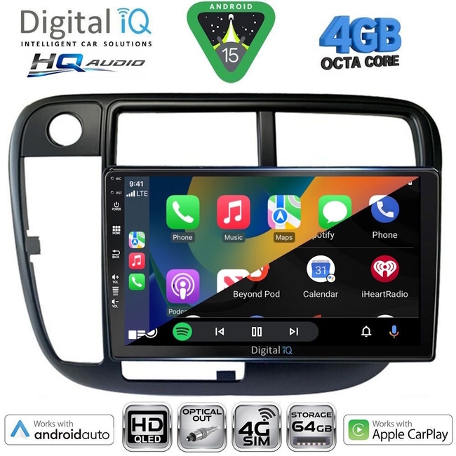 DIGITAL IQ BXK 19181_CPAA (9inc) MULTIMEDIA TABLET for HONDA ACCORD COUPE mod. 1998-2004