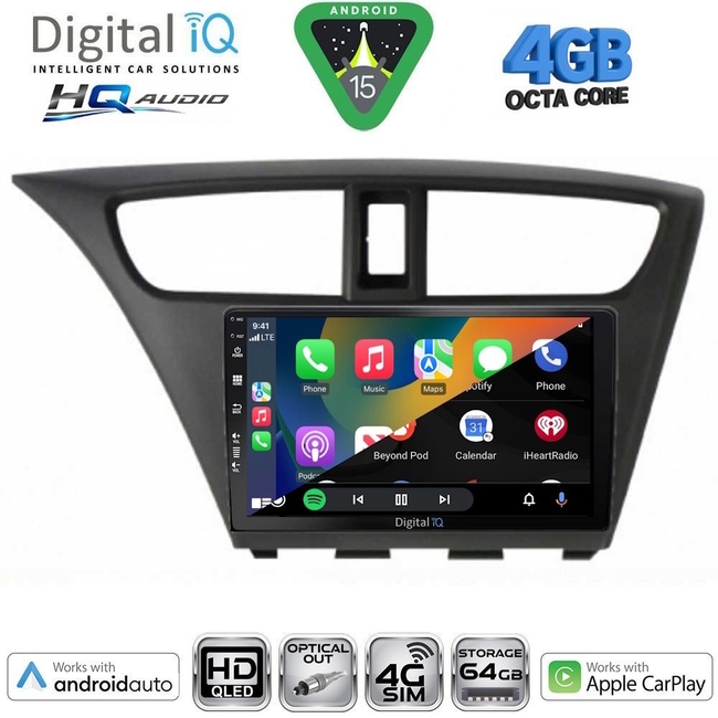 DIGITAL IQ BXK 191904D_CPAA (9inc) MULTIMEDIA TABLET for HONDA CIVIC 4Doors mod. 2012-2016
