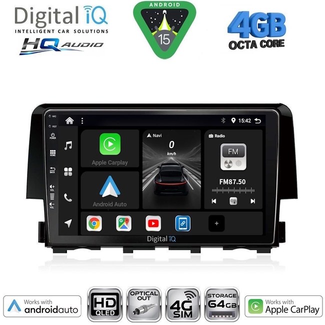 DIGITAL IQ BXK 191904D_CPAA (9inc) MULTIMEDIA TABLET for HONDA CIVIC 4Doors mod. 2012-2016