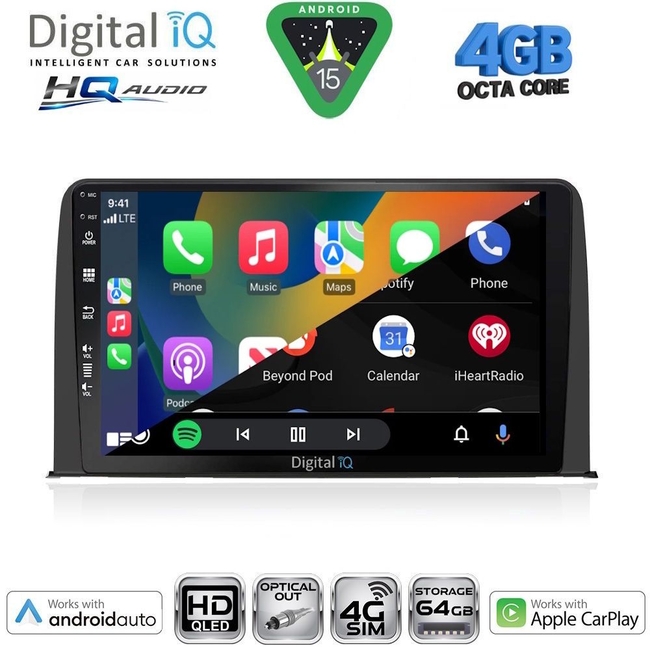 DIGITAL IQ BXK 191904D_CPAA (9inc) MULTIMEDIA TABLET for HONDA CIVIC 4Doors mod. 2012-2016