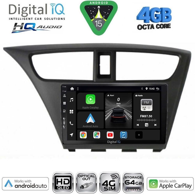 DIGITAL IQ BXK 19190_CPAA (9inc) MULTIMEDIA TABLET for HONDA CIVIC mod. 2012-2016