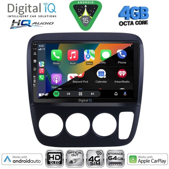 DIGITAL IQ BXK 19196_CPAA A/C (9inc) MULTIMEDIA TABLET for HONDA CRV mod. 1996-2006