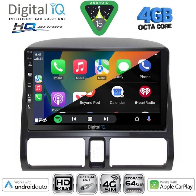 DIGITAL IQ BXK 19196_CPAA CLIMA (9inc) MULTIMEDIA TABLET for HONDA CRV mod. 1996-2006