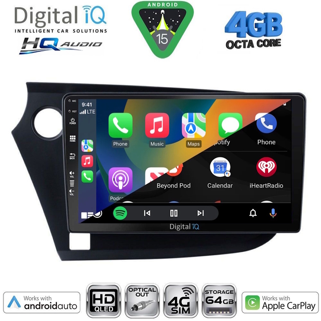 DIGITAL IQ BXK 19205_CPAA (9inc) MULTIMEDIA TABLET for HONDA INSIGHT mod. 2009-2014