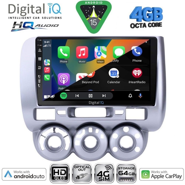 DIGITAL IQ BXK 19210_CPAA A/C (9inc) MULTIMEDIA TABLET for HONDA JAZZ mod. 2002-2008