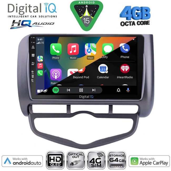 DIGITAL IQ BXK 19210_CPAA A/C (9inc) MULTIMEDIA TABLET for HONDA JAZZ mod. 2002-2008