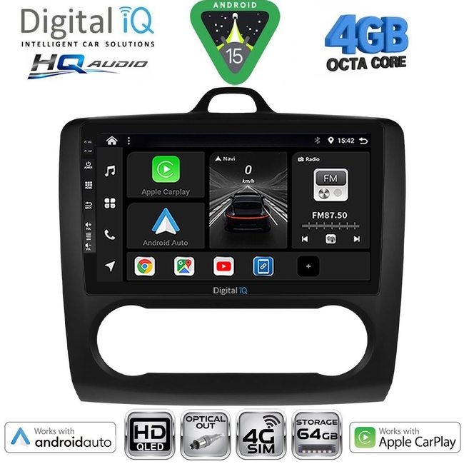 DIGITAL IQ BXK 19156BL_CPAA A/C (9inc) MULTIMEDIA TABLET for FORD FOCUS mod. 2005-2012 (BLACK)