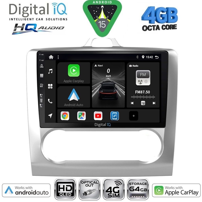 DIGITAL IQ BXK 19156BL_CPAA A/C (9inc) MULTIMEDIA TABLET for FORD FOCUS mod. 2005-2012 (BLACK)