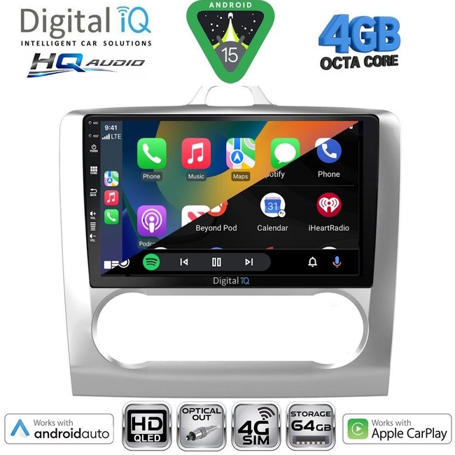 DIGITAL IQ BXK 19156BL_CPAA A/C (9inc) MULTIMEDIA TABLET for FORD FOCUS mod. 2005-2012 (BLACK)