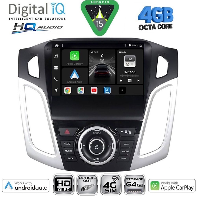 DIGITAL IQ BXK 19156BL_CPAA A/C (9inc) MULTIMEDIA TABLET for FORD FOCUS mod. 2005-2012 (BLACK)