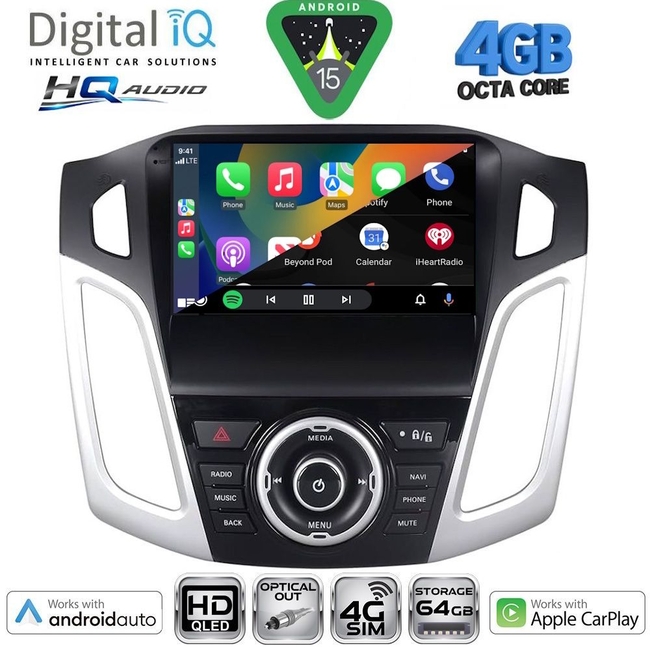 DIGITAL IQ BXK 19156BL_CPAA A/C (9inc) MULTIMEDIA TABLET for FORD FOCUS mod. 2005-2012 (BLACK)